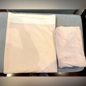 Vtg Pink and White Checkered Full Size Flat and Fitted Sheet *no pillowcase*
